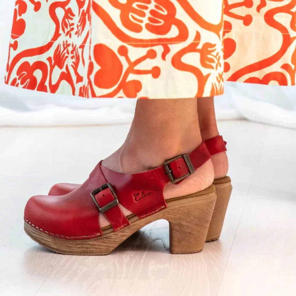 Calou Red Astrid Stockholm Clogs Comfort 39 8.5 - Picture 5 of 6